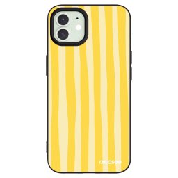 Fekete szilikon tok az alábbi mobiltelefonokra Apple iPhone 12 - Lines lemon
