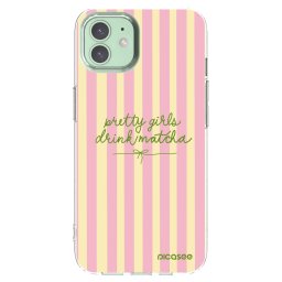 Átlátszó szilikon tok az alábbi mobiltelefonokra Apple iPhone 12 - Pretty matcha