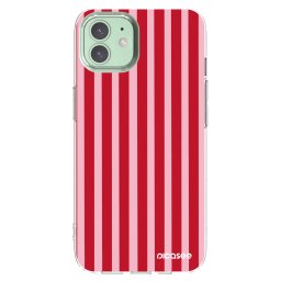 Átlátszó szilikon tok az alábbi mobiltelefonokra Apple iPhone 12 - Lines red