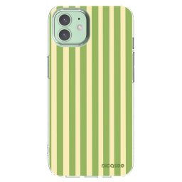 Átlátszó szilikon tok az alábbi mobiltelefonokra Apple iPhone 12 - Lines Matcha