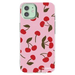 Átlátszó szilikon tok az alábbi mobiltelefonokra Apple iPhone 12 - Cherry
