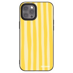 Fekete szilikon tok az alábbi mobiltelefonokra Apple iPhone 12 Pro Max - Lines lemon
