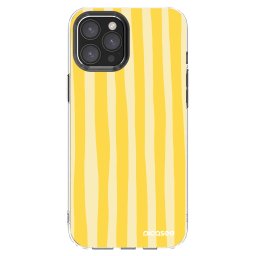 Átlátszó szilikon tok az alábbi mobiltelefonokra Apple iPhone 12 Pro Max - Lines lemon