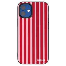 Fekete szilikon tok az alábbi mobiltelefonokra Apple iPhone 12 mini - Lines red