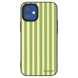 Fekete szilikon tok az alábbi mobiltelefonokra Apple iPhone 12 mini - Lines Matcha
