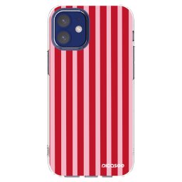 Átlátszó szilikon tok az alábbi mobiltelefonokra Apple iPhone 12 mini - Lines red
