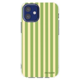 Átlátszó szilikon tok az alábbi mobiltelefonokra Apple iPhone 12 mini - Lines Matcha