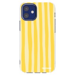 Átlátszó szilikon tok az alábbi mobiltelefonokra Apple iPhone 12 mini - Lines lemon