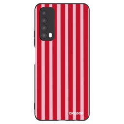 Fekete szilikon tok az alábbi mobiltelefonokra Huawei P Smart 2021 - Lines red