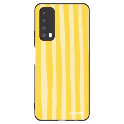 Fekete szilikon tok az alábbi mobiltelefonokra Huawei P Smart 2021 - Lines lemon