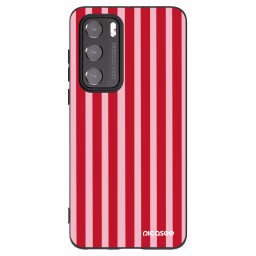 Fekete szilikon tok az alábbi mobiltelefonokra Huawei P40 - Lines red