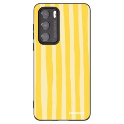 Fekete szilikon tok az alábbi mobiltelefonokra Huawei P40 - Lines lemon