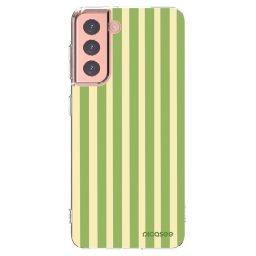 Átlátszó szilikon tok az alábbi mobiltelefonokra Samsung Galaxy S21 5G G991B - Lines Matcha