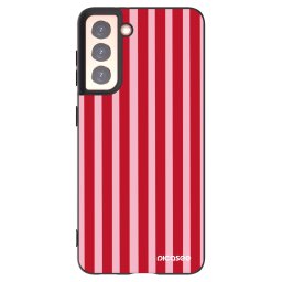 Fekete szilikon tok az alábbi mobiltelefonokra Samsung Galaxy S21 5G G991B - Lines red