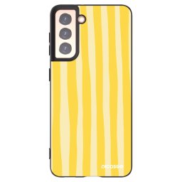 Fekete szilikon tok az alábbi mobiltelefonokra Samsung Galaxy S21 5G G991B - Lines lemon