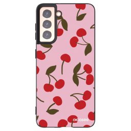 Fekete szilikon tok az alábbi mobiltelefonokra Samsung Galaxy S21 5G G991B - Cherry