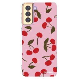Átlátszó szilikon tok az alábbi mobiltelefonokra Samsung Galaxy S21+ 5G G996F - Cherry