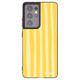 Fekete szilikon tok az alábbi mobiltelefonokra Samsung Galaxy S21 Ultra 5G G998B - Lines lemon