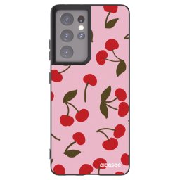 Fekete szilikon tok az alábbi mobiltelefonokra Samsung Galaxy S21 Ultra 5G G998B - Cherry