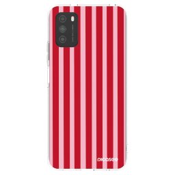 Átlátszó szilikon tok az alábbi mobiltelefonokra Xiaomi Poco M3 - Lines red