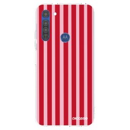 Átlátszó szilikon tok az alábbi mobiltelefonokra Motorola Moto G8 - Lines red