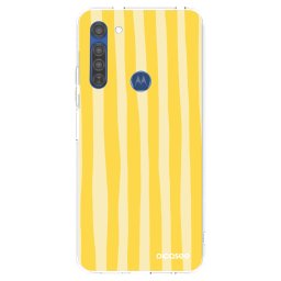 Átlátszó szilikon tok az alábbi mobiltelefonokra Motorola Moto G8 - Lines lemon