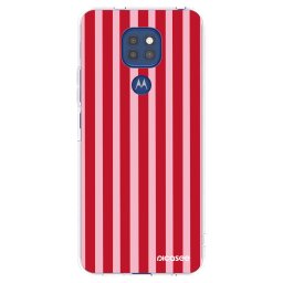 Átlátszó szilikon tok az alábbi mobiltelefonokra Motorola Moto G9 Play - Lines red