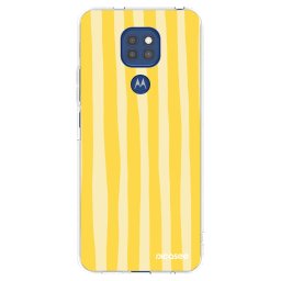 Átlátszó szilikon tok az alábbi mobiltelefonokra Motorola Moto G9 Play - Lines lemon
