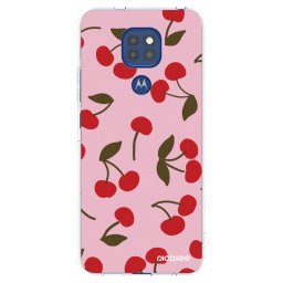 Átlátszó szilikon tok az alábbi mobiltelefonokra Motorola Moto G9 Play - Cherry