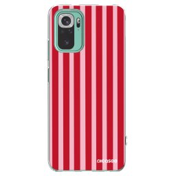Átlátszó szilikon tok az alábbi mobiltelefonokra Xiaomi Redmi Note 10 Pro - Lines red