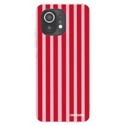 Átlátszó szilikon tok az alábbi mobiltelefonokra Xiaomi Mi 11 - Lines red