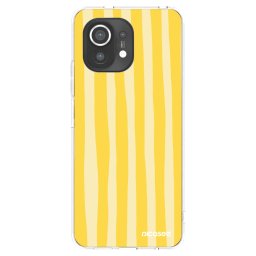 Átlátszó szilikon tok az alábbi mobiltelefonokra Xiaomi Mi 11 - Lines lemon