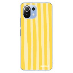 Átlátszó szilikon tok az alábbi mobiltelefonokra Xiaomi Mi 11 Lite - Lines lemon