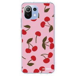 Átlátszó szilikon tok az alábbi mobiltelefonokra Xiaomi Mi 11 Lite - Cherry