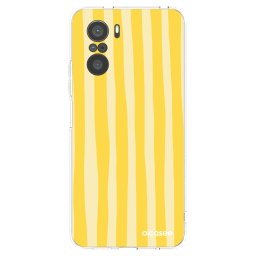 Átlátszó szilikon tok az alábbi mobiltelefonokra Xiaomi Poco F3 - Lines lemon