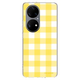 Átlátszó szilikon tok az alábbi mobiltelefonokra Huawei P50 - Gride lemon
