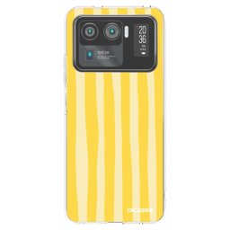 Átlátszó szilikon tok az alábbi mobiltelefonokra Xiaomi Mi 11 Ultra - Lines lemon