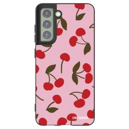 Fekete szilikon tok az alábbi mobiltelefonokra Samsung Galaxy S21 FE 5G - Cherry