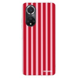 Átlátszó szilikon tok az alábbi mobiltelefonokra Huawei Nova 9 SE - Lines red