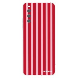 Átlátszó szilikon tok az alábbi mobiltelefonokra Sony Xperia 10 IV 5G - Lines red
