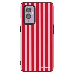 Fekete szilikon tok az alábbi mobiltelefonokra OnePlus 9 - Lines red