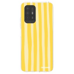 Átlátszó szilikon tok az alábbi mobiltelefonokra OPPO A94 5G - Lines lemon