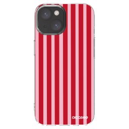 Átlátszó szilikon tok az alábbi mobiltelefonokra Apple iPhone 15 - Lines red