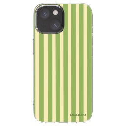 Átlátszó szilikon tok az alábbi mobiltelefonokra Apple iPhone 15 - Lines Matcha