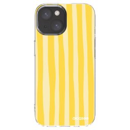Átlátszó szilikon tok az alábbi mobiltelefonokra Apple iPhone 15 - Lines lemon