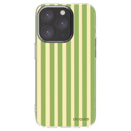 Átlátszó szilikon tok az alábbi mobiltelefonokra Apple iPhone 15 Pro - Lines Matcha