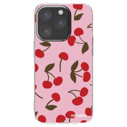 Átlátszó szilikon tok az alábbi mobiltelefonokra Apple iPhone 15 Pro - Cherry