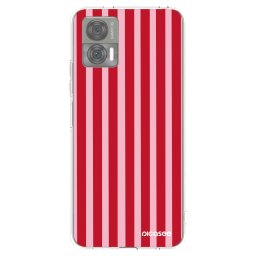 Átlátszó szilikon tok az alábbi mobiltelefonokra Motorola Edge 30 Neo - Lines red