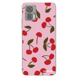 Átlátszó szilikon tok az alábbi mobiltelefonokra Motorola Edge 30 Neo - Cherry
