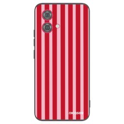 Fekete szilikon tok az alábbi mobiltelefonokra Motorola Moto G84 5G - Lines red